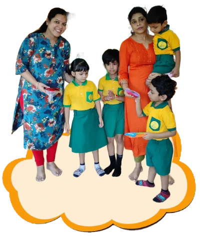 teacher with pre scholl kids